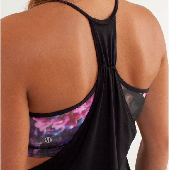 Lululemon No Limits Tank Black / Spring Has Sprung Multi - Picture 3 of 9